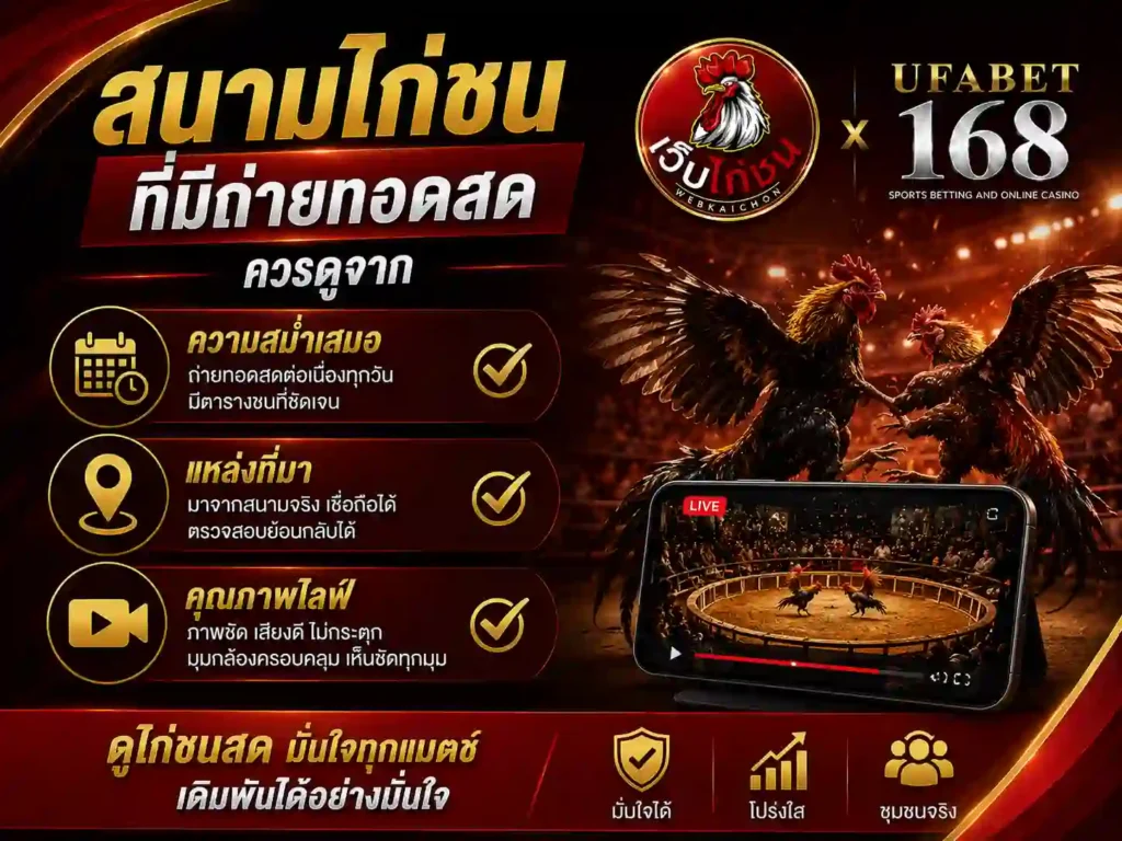 สนามไก่ชน ที่ถ่ายทอดสดควรดู ความสม่ำเสมอ และคุณภาพไลฟ์