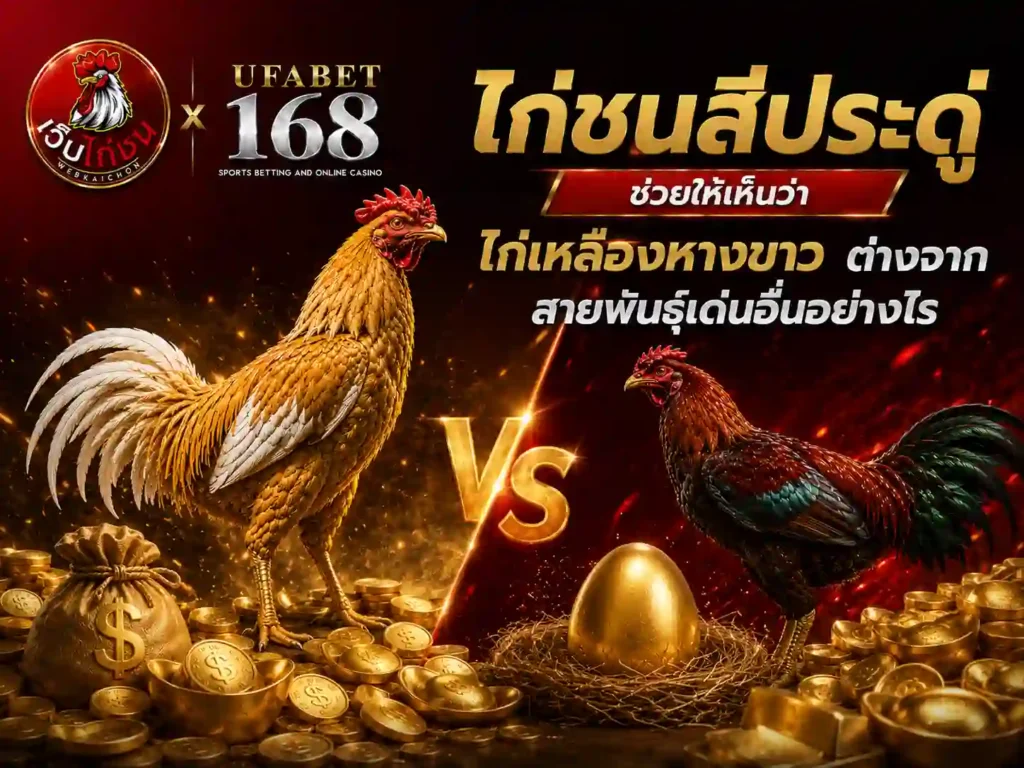 ไก่ชนสีประดู่ ไก่เหลืองหางขาว ต่างจากพันธุ์เด่นอื่น